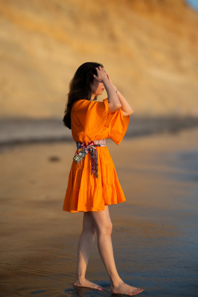 strapless open back dress Women's Plus Size Evie Smock Tiered Dress - Burnt Orange main image 0