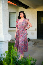 Blush Blossom Radiance: Pink Flower Print Maxi Dress - 004