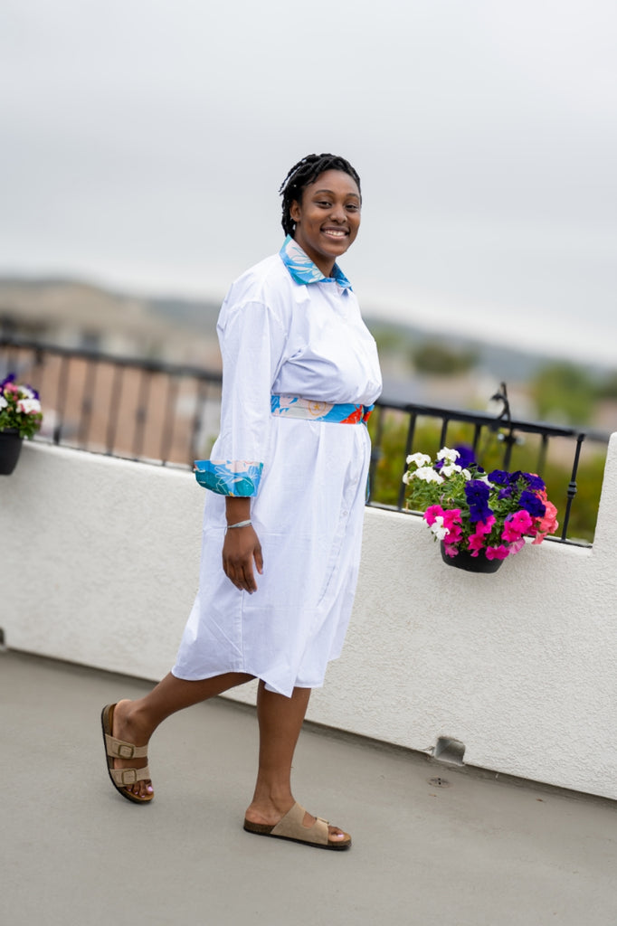 White Midi Shirt Dress | MpoWerU Clothing White Midi Shirt Dress | MpoWerU Clothing