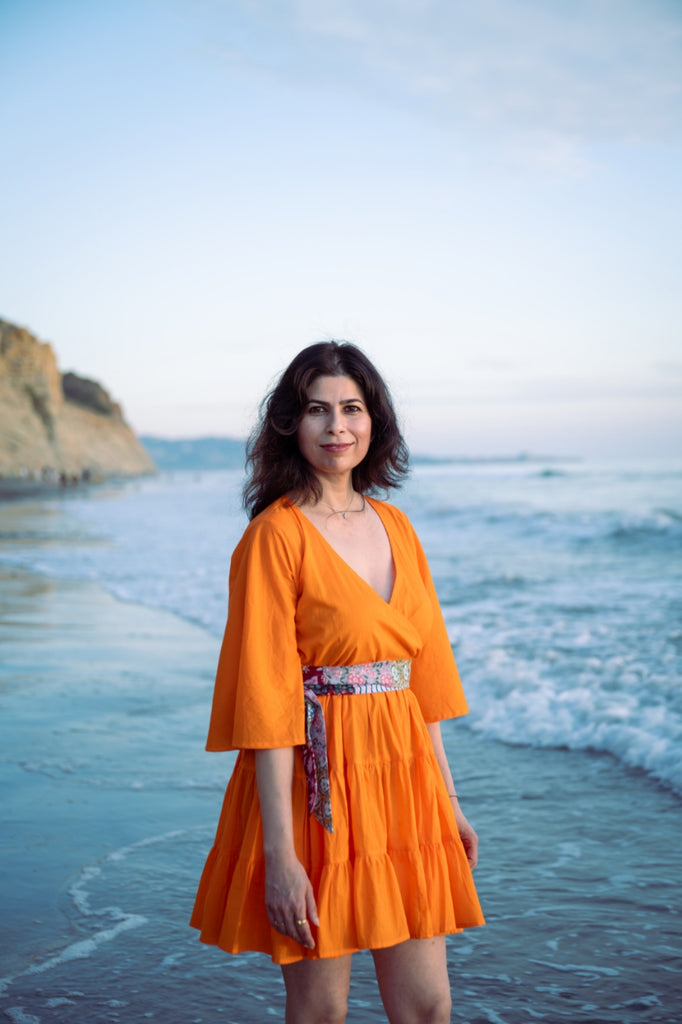 Sunset Citrus Dream Orange Tiered Dress | MpoWerU Clothing Sunset Citrus Dream Orange Tiered Dress | MpoWerU Clothing