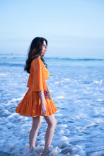 Sunset Citrus Dream: Orange Tiered Dress - 009