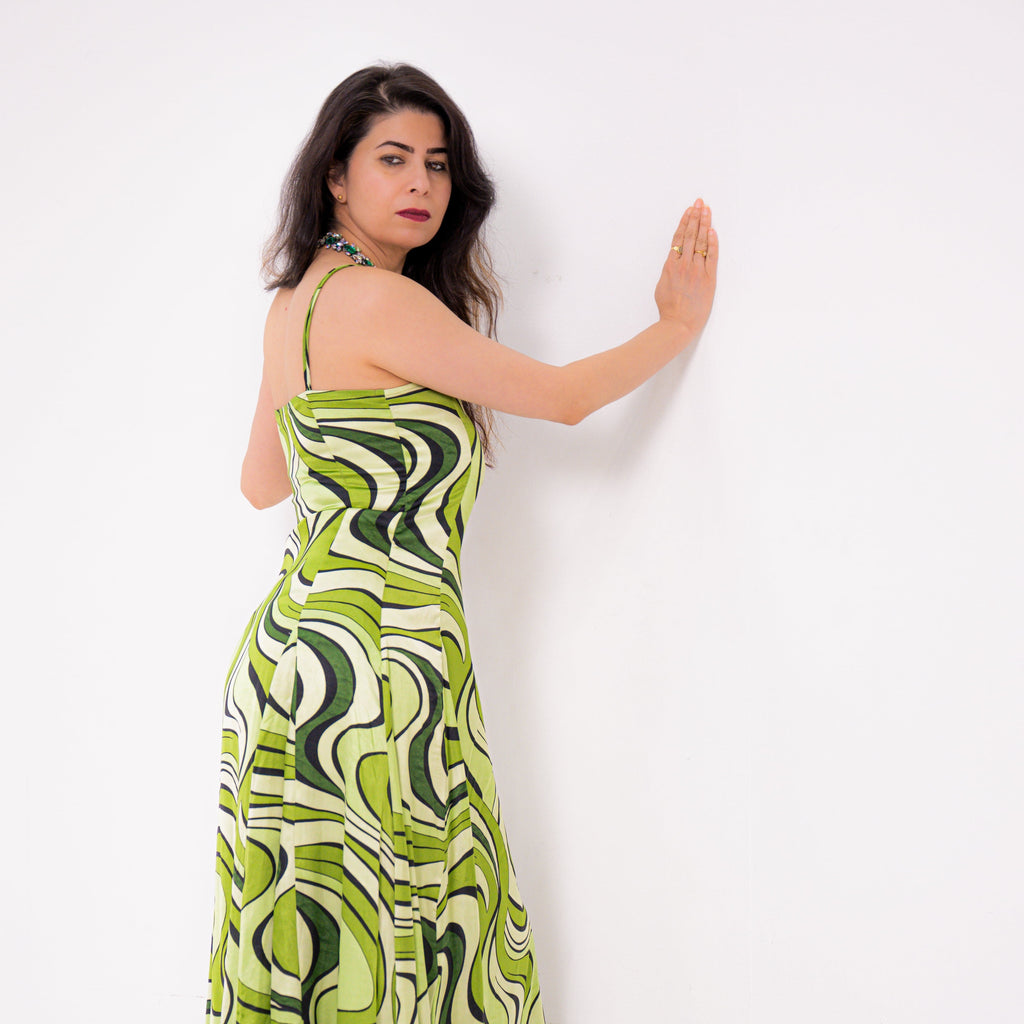 Emerald Waves Elegance Green Satin Dress | MpoWerU Clothing Emerald Waves Elegance Green Satin Dress | MpoWerU Clothing