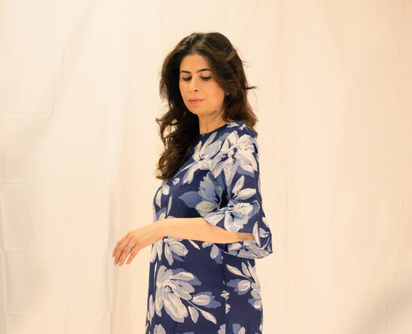 Navy Flora Tunic Dress