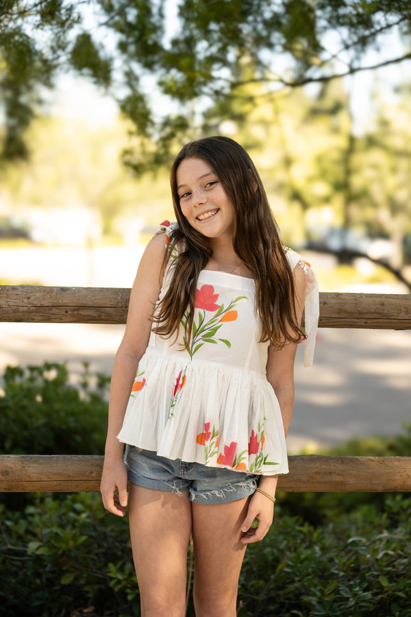 Hand Painted Babydoll Top